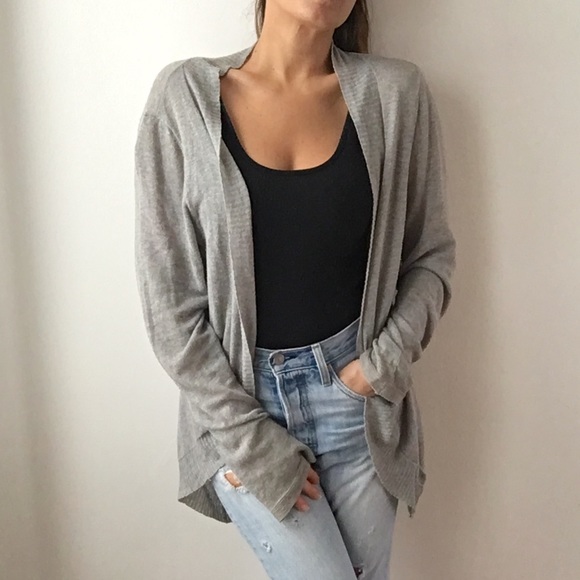All Saints Sweaters - All Saints Open Cardigan Cotton Silk Blend